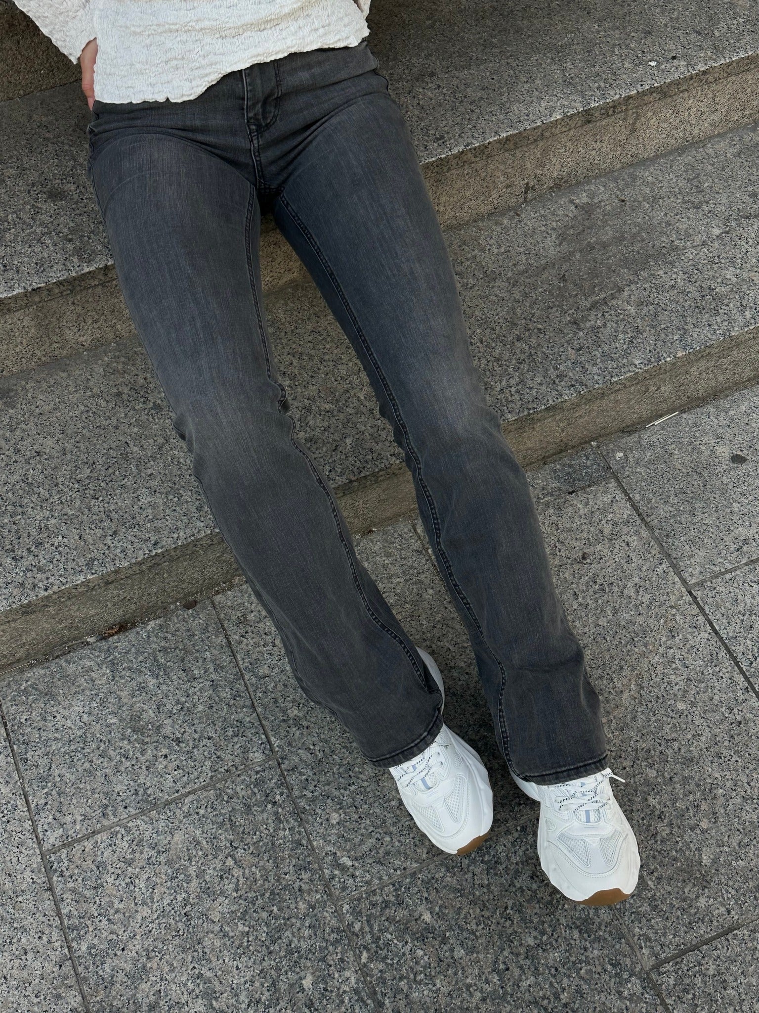 VMFLASH pocket flared Jeans - Dark Grey Denim